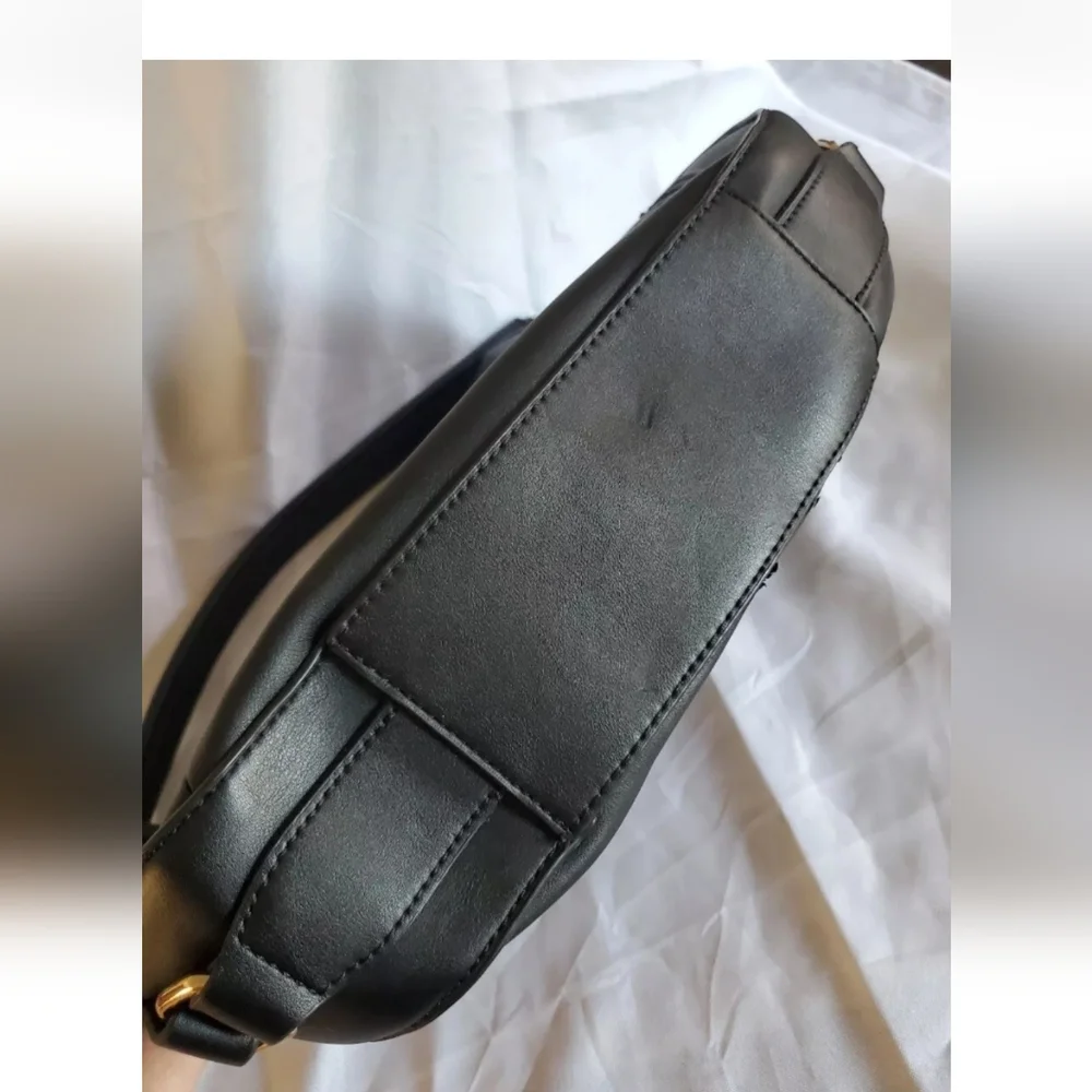 Shiraleah Anthropologie Hobo Bag Black Faux Leather Studded Shoulder Purse